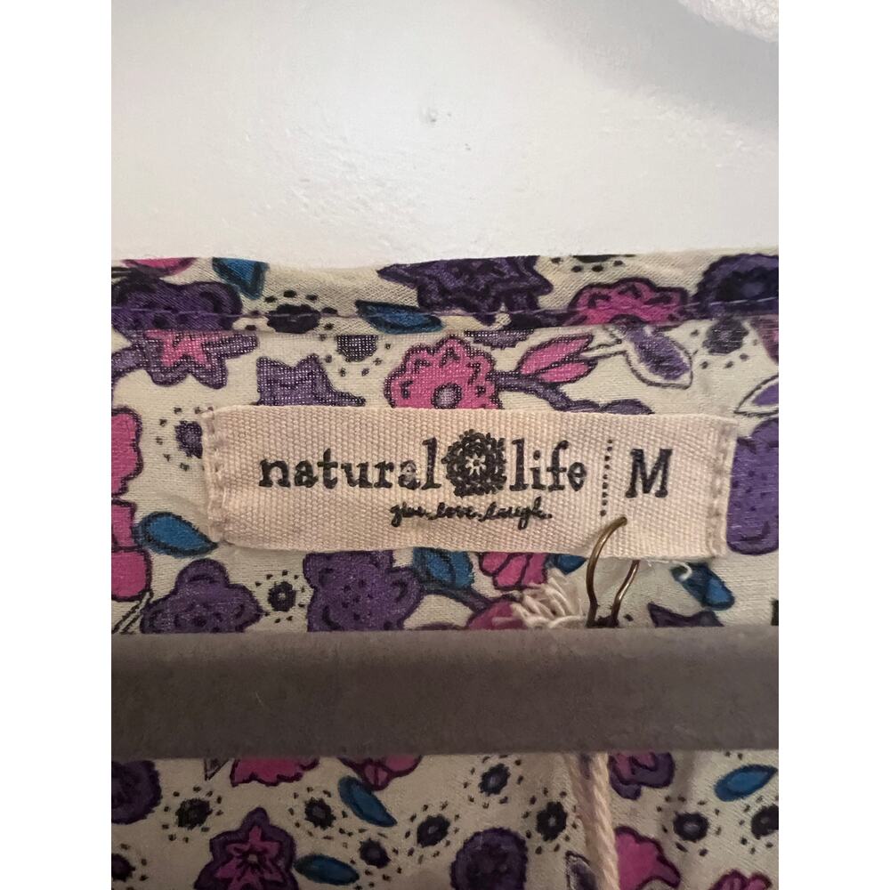 Natural Life Rebecca Maxi Dress M purple boho Ditsy floral print Cottage Prairie - Picture 4 of 10